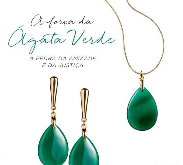 CONJUNTO GOTA ÁGATA VERDE